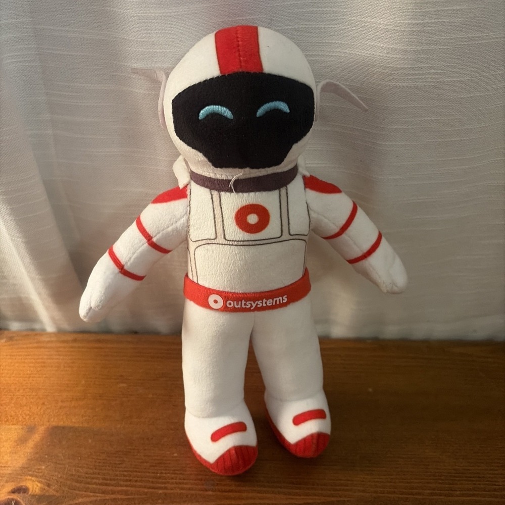 OutSystems NEO Astronaut Plush Stuffed Doll Rare Promotional Mascot 10"
